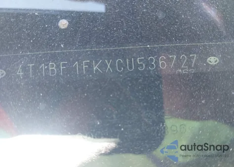 2012 Toyota Camry Se from USA, damaged, VIN 4T1BF1FKXCU536727